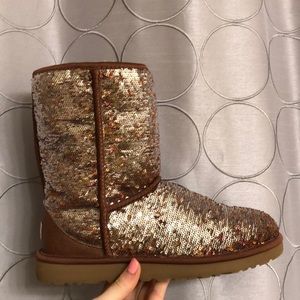 Sparkly ugg boots size 8